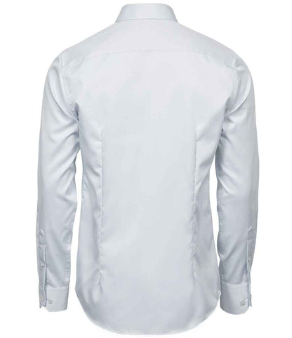 Tee Jays Luxury Slim Fit Long Sleeve Oxford Shirt | White - Eg Clothing UK