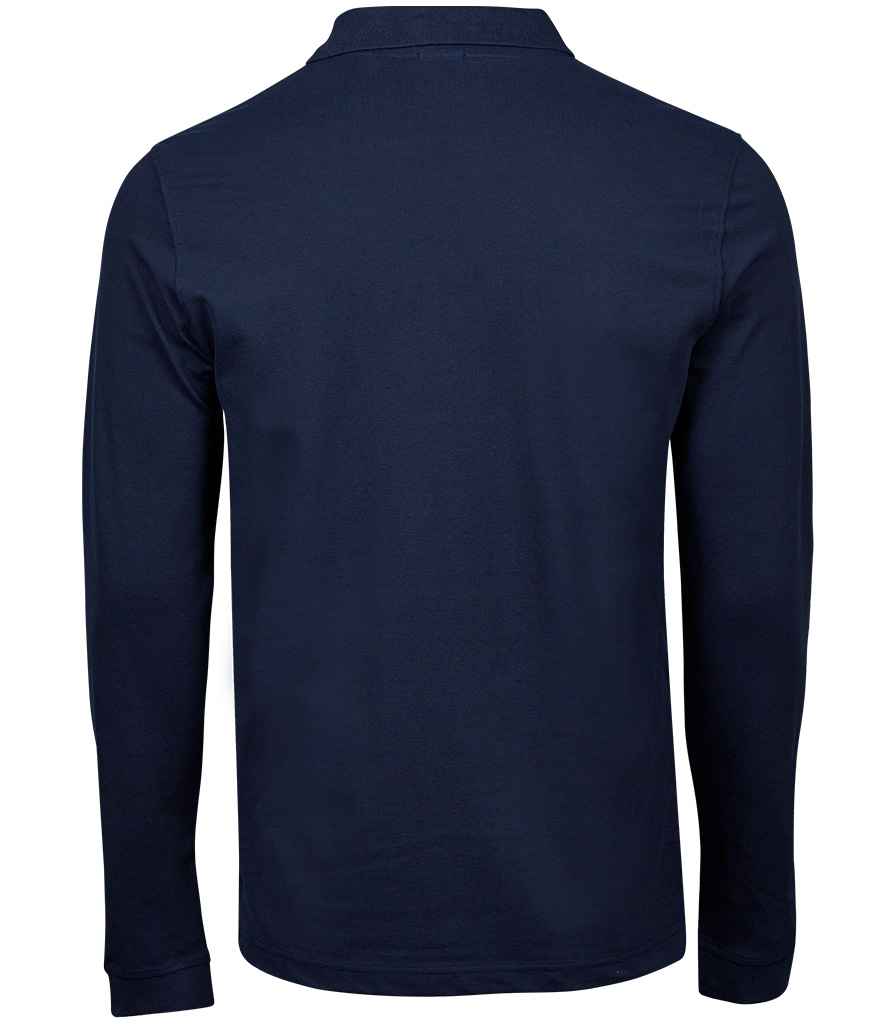 Tee Jays Luxury Stretch Long Sleeve Polo Shirt | Navy - Eg Clothing UK
