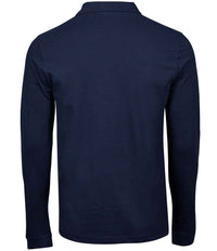 Tee Jays Luxury Stretch Long Sleeve Polo Shirt | Navy - Eg Clothing UK