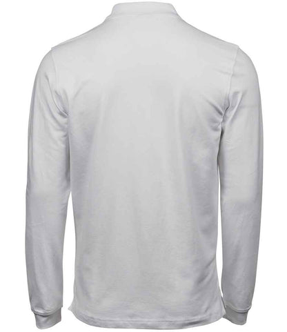 Tee Jays Luxury Stretch Long Sleeve Polo Shirt | White - Eg Clothing UK