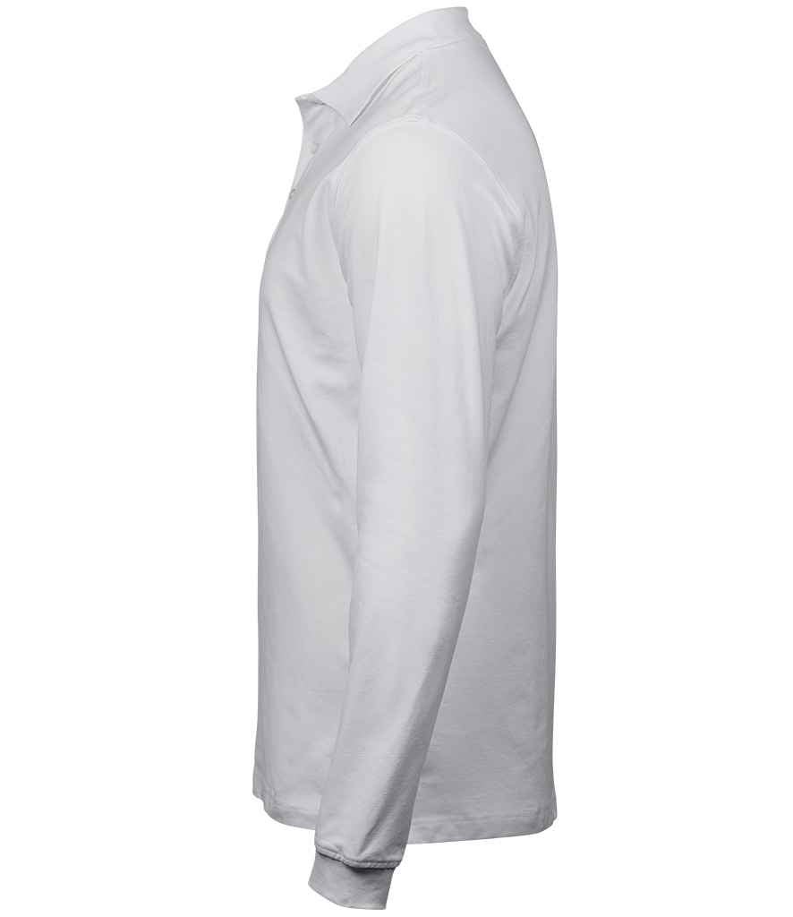 Tee Jays Luxury Stretch Long Sleeve Polo Shirt | White - Eg Clothing UK
