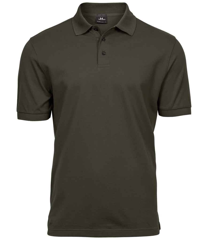 Tee Jays Luxury Stretch Piqué Polo Shirt | Dark Olive - Eg Clothing UK