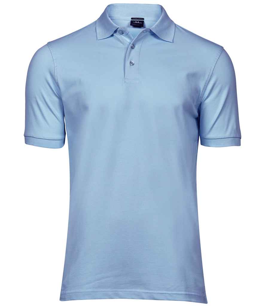 Tee Jays Luxury Stretch Piqué Polo Shirt | Light Blue - Eg Clothing UK