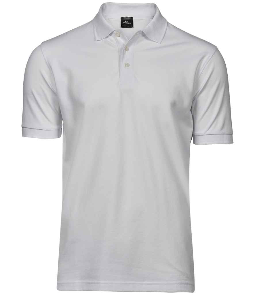 Tee Jays Luxury Stretch Piqué Polo Shirt | White - Eg Clothing UK
