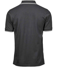 Tee Jays Luxury Stretch Tipped Polo Shirt | Dark Grey/White - Eg Clothing UK