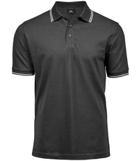 Tee Jays Luxury Stretch Tipped Polo Shirt | Dark Grey/White - Eg Clothing UK
