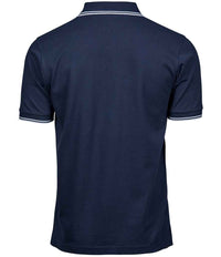 Tee Jays Luxury Stretch Tipped Polo Shirt | Navy/White - Eg Clothing UK
