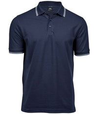 Tee Jays Luxury Stretch Tipped Polo Shirt | Navy/White - Eg Clothing UK