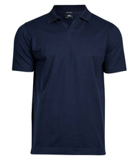 Tee Jays Luxury Stretch V Neck Polo Shirt | Navy - Eg Clothing UK