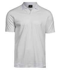 Tee Jays Luxury Stretch V Neck Polo Shirt | White - Eg Clothing UK