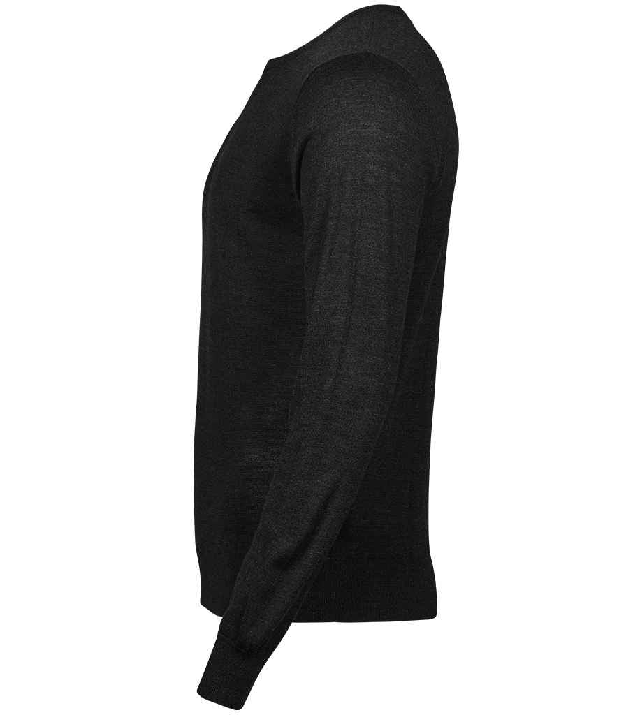 Tee Jays Merino Blend Crew Neck Sweater | Black - Eg Clothing UK