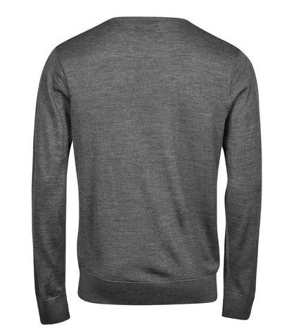 Tee Jays Merino Blend Crew Neck Sweater | Grey Melange - Eg Clothing UK