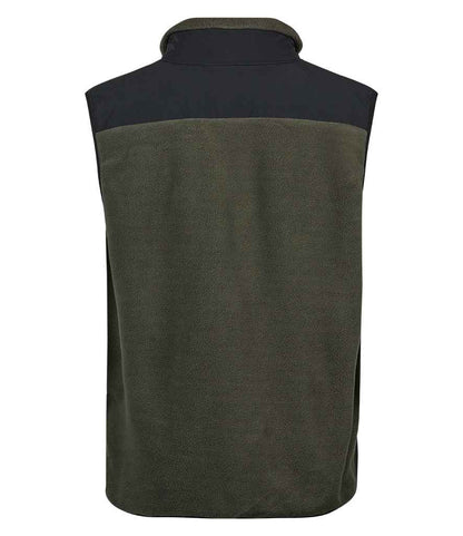 Tee Jays Mountain Fleece Bodywarmer | Deep Green/Black - Eg Clothing UK