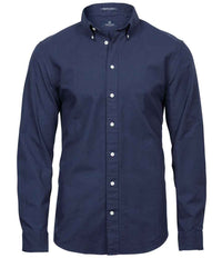 Tee Jays Perfect Long Sleeve Oxford Shirt | Navy - Eg Clothing UK
