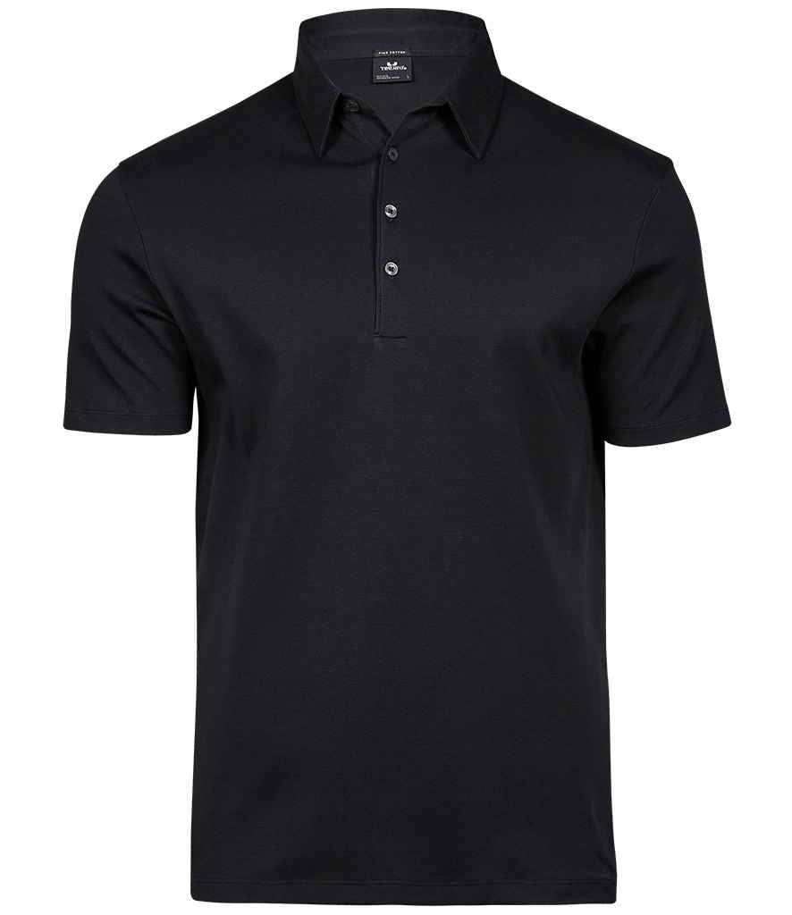 Tee Jays Pima Cotton Interlock Polo Shirt | Black - Eg Clothing UK