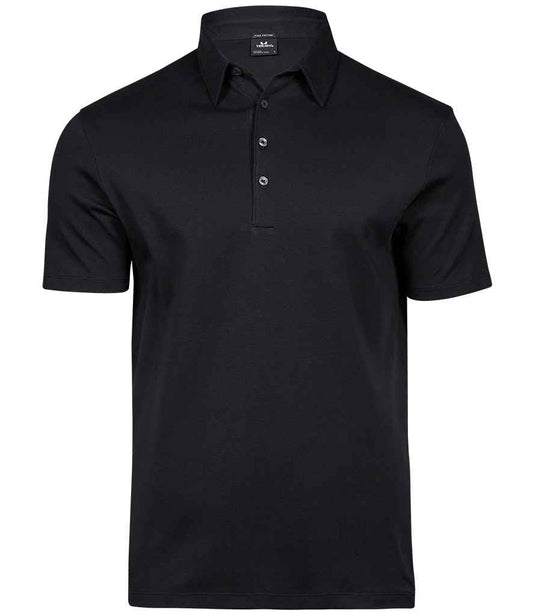 Tee Jays Pima Cotton Interlock Polo Shirt | Black - Eg Clothing UK