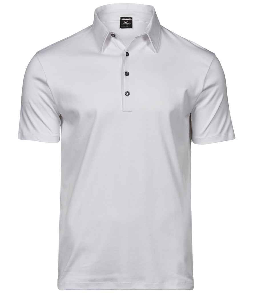 Tee Jays Pima Cotton Interlock Polo Shirt | White - Eg Clothing UK